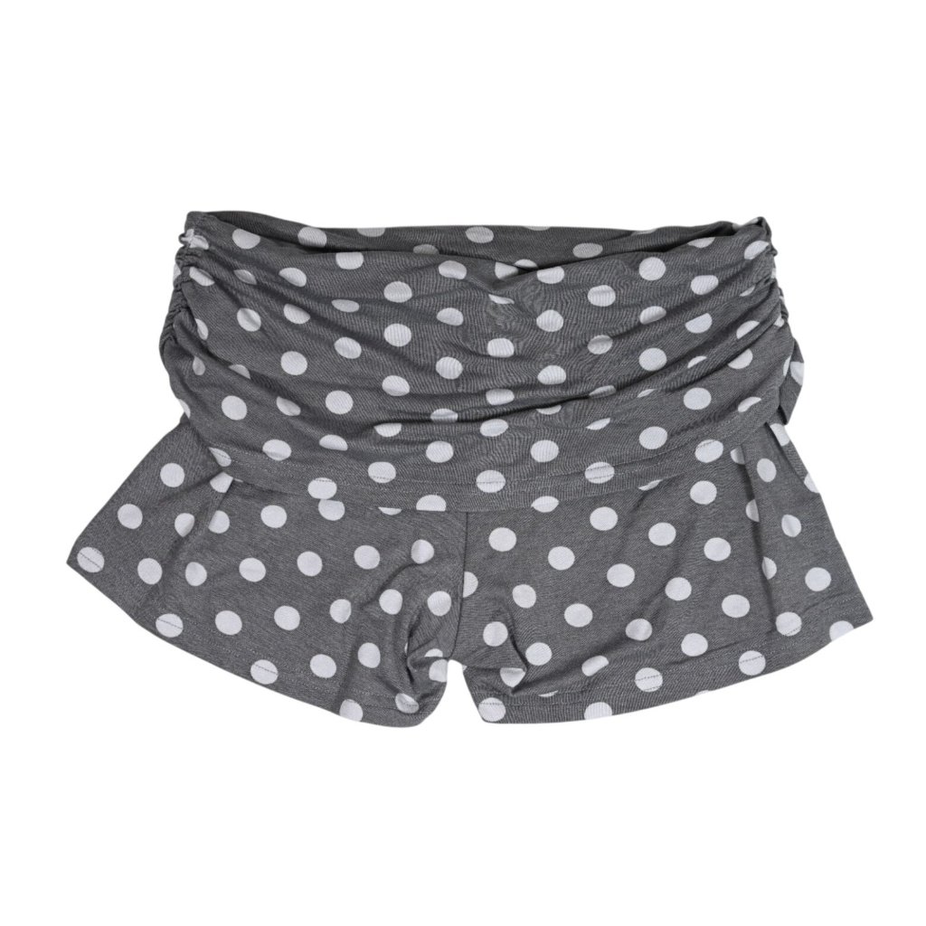 Rendal Polly Shorts In White On Grey Polka Dot